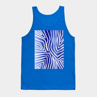 ZEBRA Stripes Blue And White Tank Top